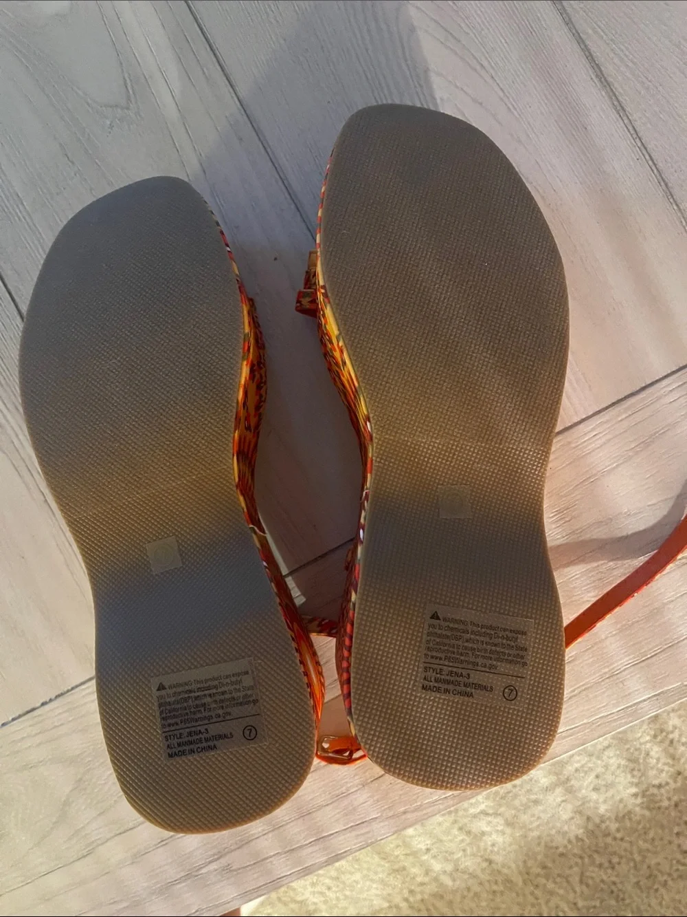 Unload Sunburst Orange Pattern Platform Sandals with Ankle Strap